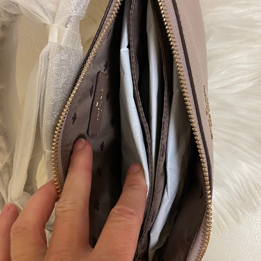 Kate Spade Triple Gusset Crossbody Snakeskin Trim - Picture 13 of 14